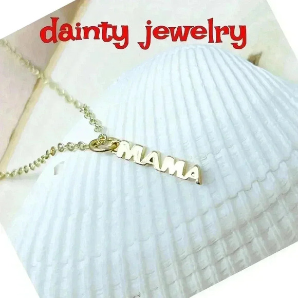 Gold dainty Mama necklace jewelry for mom - Picture 6 of 10